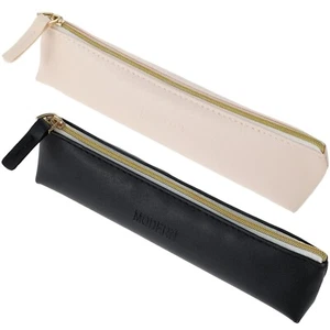 2 Pcs Portable Travel Cosmetic Bag Small Leather Makeup Pouch Slim Case Bag W... - Picture 1 of 7
