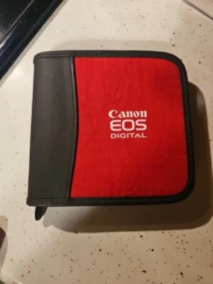 Canon Camera EOS Digital Travel CD Case Holds 12 CD’s New Old Stock Red/Black - Image 1 of 3