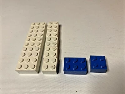 LEGO Building Brick Pieces 2X3 White (6) Blue (1) 2X2 White (6) Blue (1) - Image 1 of 4