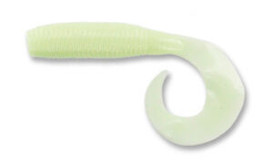 Yamamoto Grub Single Curly Tail 40-20-038 Luminous White 4 Inch Fishing Bait