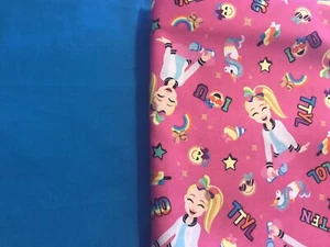 Jojo Siwa JoJo Bowbow Hearts Rainbow Unicorn 100% cotton Fabric FQ Set 2 18”x21” - Picture 1 of 2