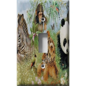 SnazzySwitch Panda and Friends Decorative Light Switch Plate Cover - Picture 1 of 24