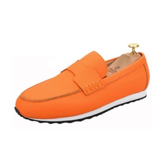 Men's Fashion British Round Toe Slip On Loafers Youth Casual Party Leather Shoes - Image 1 of 4