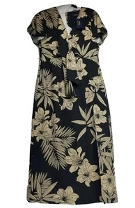 NWT Ralph Lauren Hawaiian Flower Dress Black & Cream Sz 6 Beach Wedding $398 - Picture 1 of 3