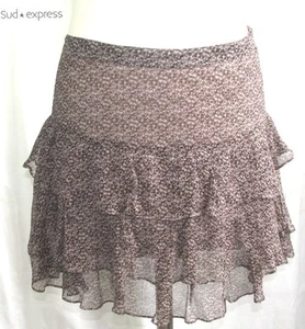 SUD EXPRESS - Skirt A Flying Model Jocelinois Silk Grey Pink T 38 - Excellent - Picture 1 of 3