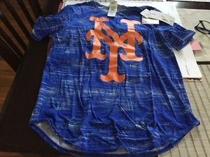 WOMENS UNDER ARMOUR MLB HEATGEAR NEW YORK METS SHIRT BLUE L LARGE NWT - Picture 1 of 3