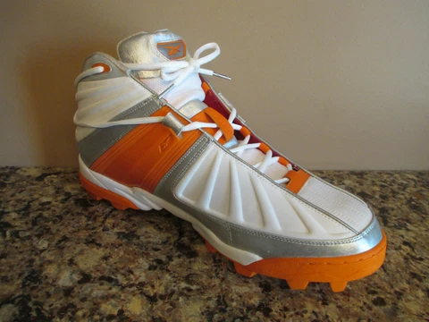 White & Orange Reebok Onfield NFL Equipment Store Display Cleat / Shoe -  Men 18 Cover