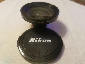 Nikon WC-E63 Weitwinkel Konverter Objektiv 0,63x Made in Japan schwarz LC-ER1 - Bild 1 von 3