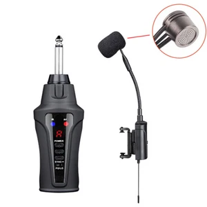 Violin Microphone Wireless Gooseneck Pick Up Instrument Clip-on Mic Receiver - Afbeelding 1 van 10