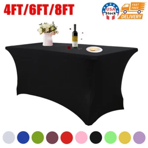 Mantel de cocina rectangular elástico spandex ajustado 4 pies/6 pies/8 pies - Imagen 1 de 31