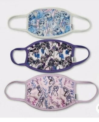 NIP Disney FROZEN Face Masks Washable Reusable Cloth 3 PACK - Anna Elsa - Frozen - Image 1 of 4