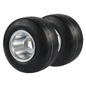 Go Kart Tires and Rims, 10x4.5-5" Go Kart Wheels, 2-Pack Front Wheels - Picture 1 of 11