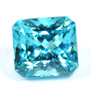 7.28Ct Custom Radiant Cut Cut _ Fair Untreated Neon Blue Apatite - Picture 1 of 1
