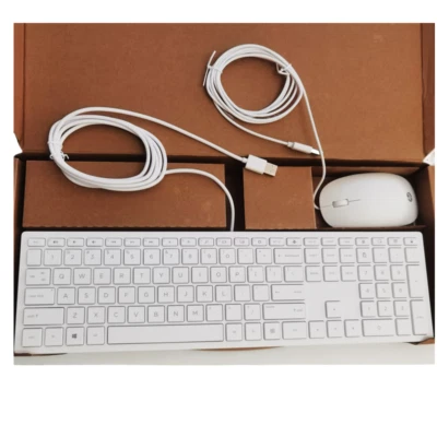 US layout white usb wired keyboard and mouse set for HP HSA-D004K HSA-D004M - Image 1 of 4