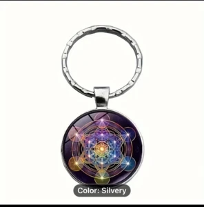 Metatron's Cube Sacred Geometry Keychain - Picture 1 of 2