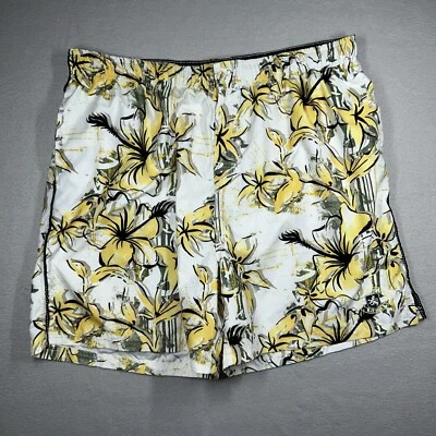Nat Nast Swim Trunks Floral Mens XXL Shorts Bathing Suit Yellow And White - Image 1 of 4