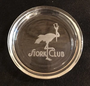 Vintage STORK CLUB GLASS ASHTRAY - Legendary New York NIGHTCLUB - Picture 1 of 1