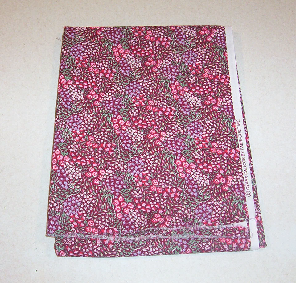 Mauve w/ Multi-color Floral Print Cotton Blend Fabric Prewashed 28"x44"   - Image 1 of 1