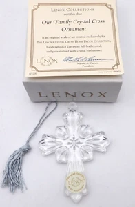 Vintage Lenox Fine Crystal Christmas Ornament Cross w/ Box Made Germany 4" Tall - Picture 1 of 7