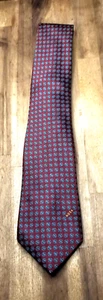 VTG Comme Soie by Cravateur Burgundy, blue, white "NOSA" tie 3.25"x60" - Picture 1 of 8