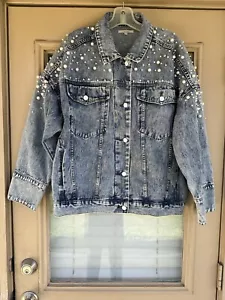 Veveret Damen Jeansjacke Perlen Strass Größe 2XL Neu ohne Etikett - Bild 1 von 17