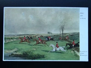 Hunting Theme FULL CRY by Artist John Fredrick Herring - Old Postcard - Picture 1 of 2