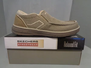Herren Skechers Relaxed Fit Morelo Port Viewer Halbschuhe Beige Neu im Karton! Größen! 210493 - Bild 1 von 7