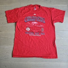 Boston Red Sox 2007 Majestic Adult T-Shirt Medium Red World Series Champions I3a