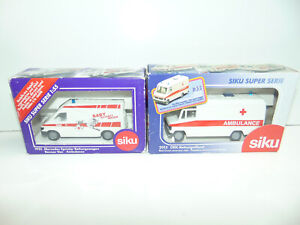 2) Siku Super Series Mercedes-Benz Red Cross Ambulance 1:55 1932 2015 Set ** NEW