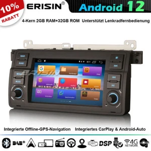 Android 12 DAB+ GPS Navi Autoradio BMW 3er E46 M3 320 Rover 75 MG ZT Carplay DSP - Bild 1 von 12