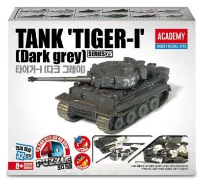 1/80 ACADEMY TIGER-1 TANK GERMAN WWII PRE BUILTE PLA MODEL DIECAST PUZZLE 81693 - Image 1 of 4