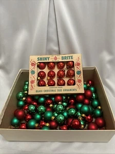 Mix aus 98 Vintage Mini SHINY BRITE & anderen Glas Baum Weihnachtsschmuck Kugeln - Bild 1 von 6