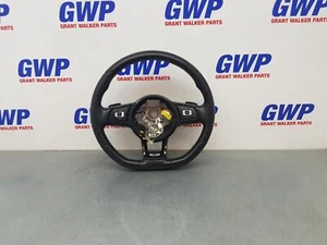 VOLKSWAGEN GOLF MK7 BLACK LEATHER STEERING WHEEL R TYPE GEN 7, 02/17-08/20 - Picture 1 of 5