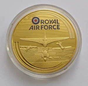 RAF 100th Anniversary A Glorious History Avro Lancaster Gold Plated Proof Coin - Picture 1 of 2