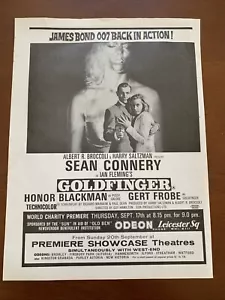Rare 1964 Goldfinger British World Charity Premiere Magazine Ad Sean Connery - Picture 1 of 15