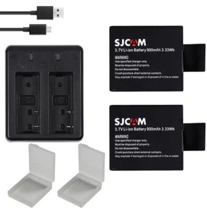 KIT 2 Batterie+charger SJCAM Actioncam Helmetcam M10 SJ4000 SJ8000 SJ9000 WIFI - Imagen 1 de 5