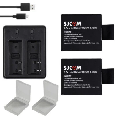 KIT 2 Batterie+charger SJCAM Actioncam Helmetcam M10 SJ4000 SJ5000 SJ6000 WIFI - Imagen 1 de 4