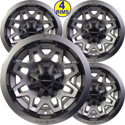 4) 12" Rims Wheel some Kubota RTV 900 1100 UTV ATV 12x8 5/4.5 Type 416 Gun Metal - Image 1 of 4