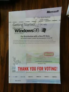 Microsoft Windows 98 Owner's Manual 2nd Edition PC Only X04-15747 w Product Key - Picture 1 of 2