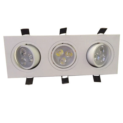 9W(3*3W) LED Ceiling Light Adjustable Recessed Lamp Fixture Kitchen Living Room - Image 1 of 4
