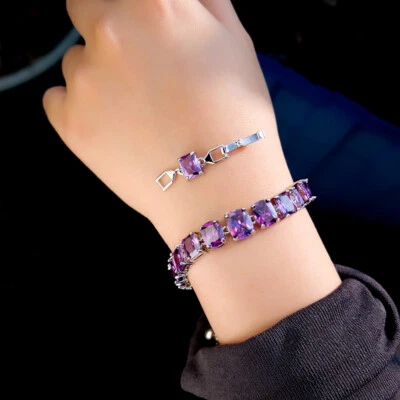 Big Cut Cubic Zirconia Tennis Bracelet Silver Plated Women Wedding Party Jewelry Foto 1 de 4