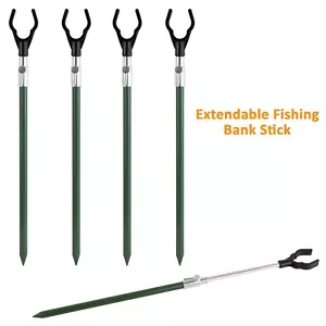 Fishing Adjustable Extending Banksticks Telescopic Bank Sticks With Rod Rests - Picture 1 of 8