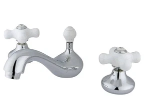 Kingston Brass KS941CX English Vintage 3-hole Deck Mount Bathroom Faucet -Chrome - Picture 1 of 9