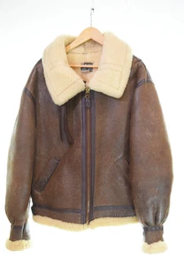 Avirex Mens B-3 Flight Shearling Jacket Brown Size 42 Vintage Authentic - Picture 1 of 10