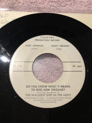 RICKY NELSON / JACK LEMMON the Wackiest Ship in The Army DJ 45 One Sided VG Foto 1 de 2