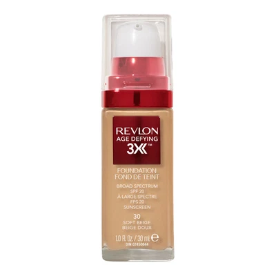 Revlon Age Defying 3X Soft Beige 30 Anti Aging Moisturize Foundation 30ml SPF 20 - Image 1 of 2