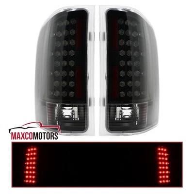 Black Tail Lights Fits 2007-2014 Chevy Silverado 1500 2500 3500 LED Lamps L+R Foto 1 de 4