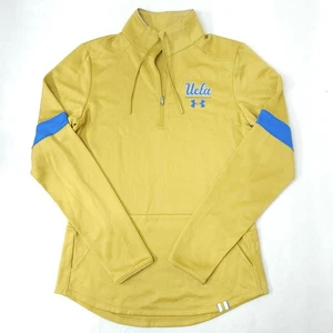 UCLA Bruins Shirt Womens Small Gold NCAA College Quarter Zip Pullover Top Fitted - Picture 1 of 11