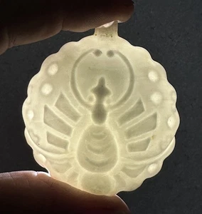 SELTEN ANTIK MILCHGLAS SKARABÄUS INSEKT SPINNE PARFÜM FIGUR FLAKON - Bild 1 von 6