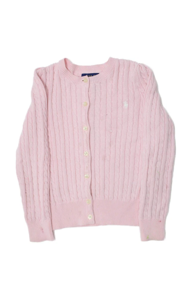 Cárdigan Polo Ralph Lauren Etiqueta Azul Niñas Tejido con Botones Rosa Talla 5 Foto 1 de 4